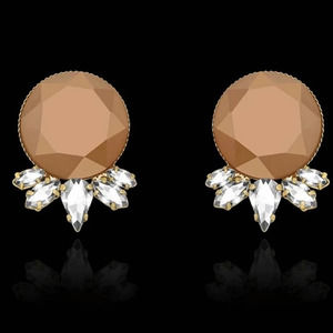Simulated Marquise Diamonds Trendy Korean Earrings 18k Gold Plated